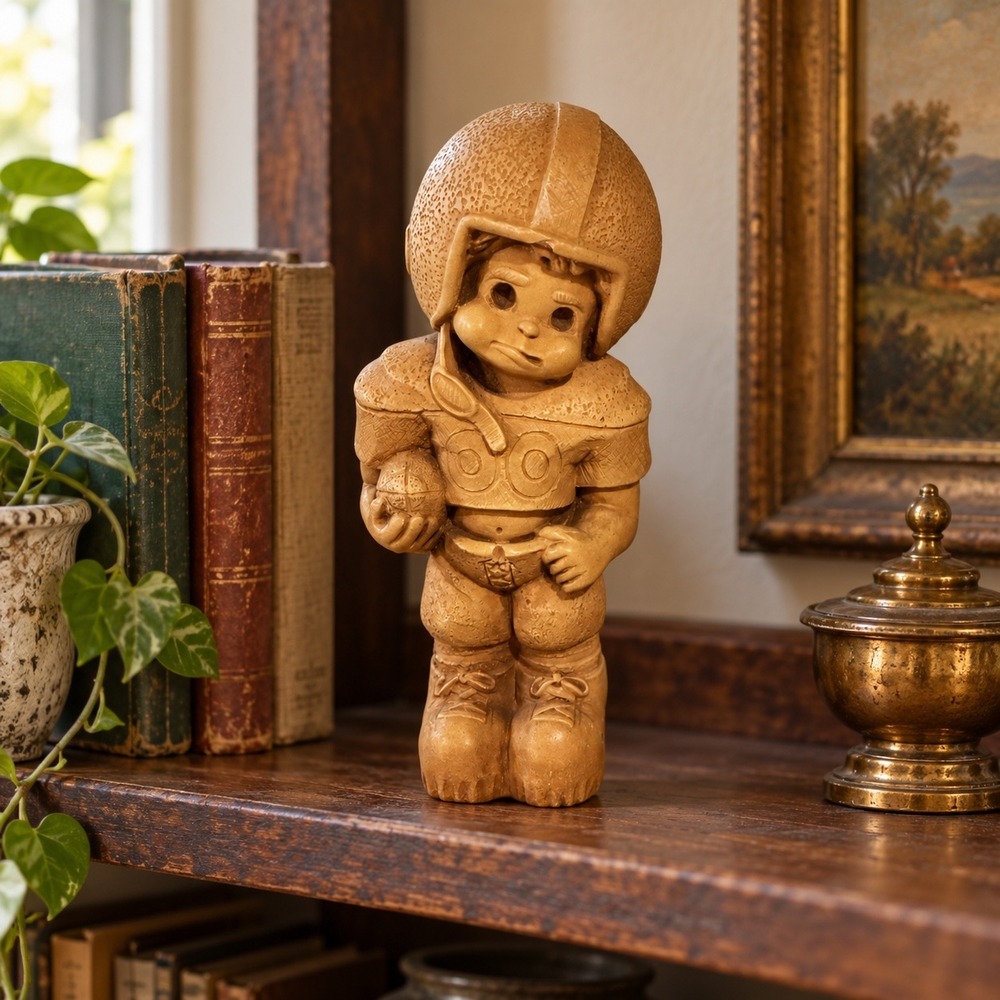 Vintage Faunikins Super Jock Football Player Figurine Bill Mack Solar Statuary